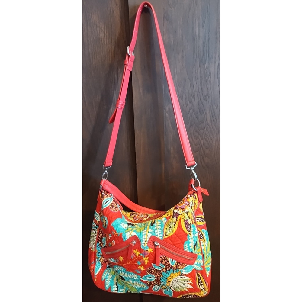 Vera Bradley Vivian Crossbody Bag Rumba Floral Pink Yellow Blue Quilted Cotton